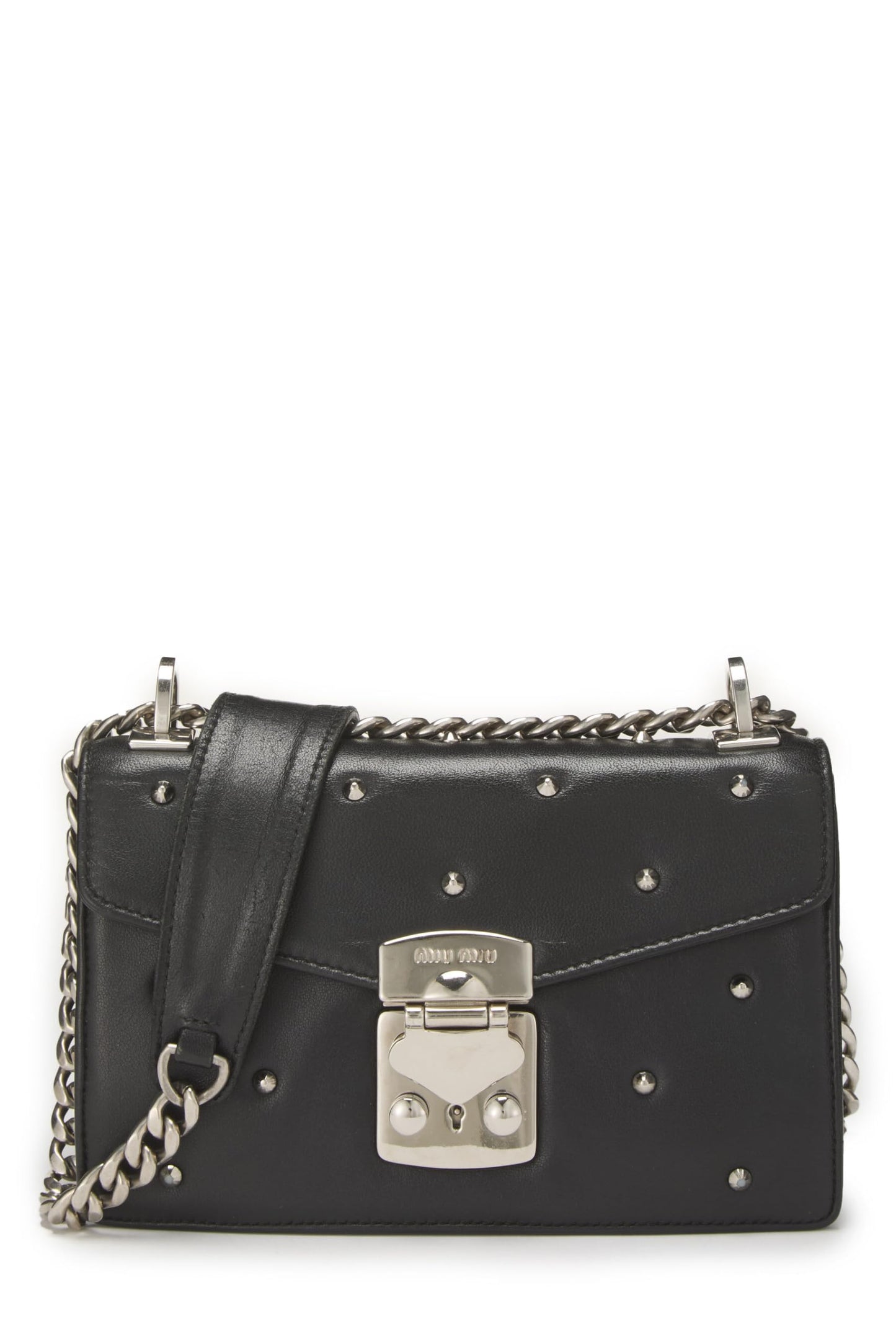 Miu Miu, Pre-Loved Black Calfskin Confidential Crossbody, Black