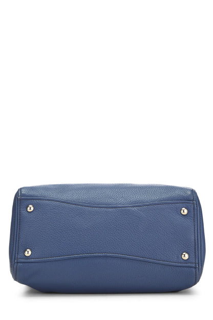 Miu Miu, Pre-Loved Blue Calfskin Convertible Tote, Blue