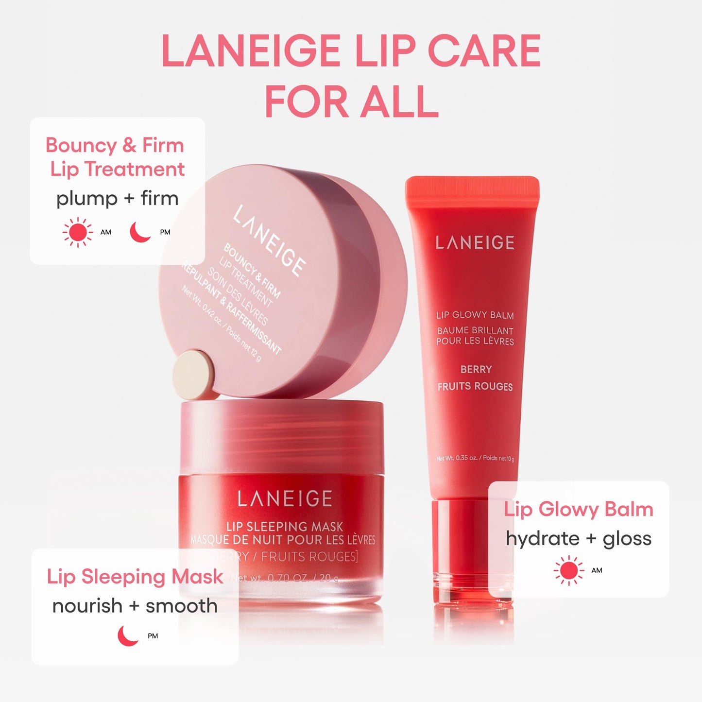 LANEIGE Bouncy & Firm Lip Treatment: Plumping & Firming Lip Care with Peony & Collagen Complex, Ceramide Capsules, & 5D Hyaluronic Acid for Hydration