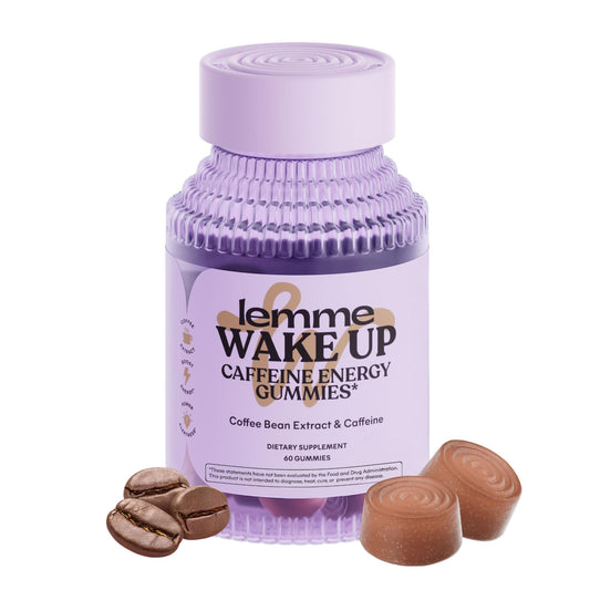 Lemme Wake Up Caffeine Energy Gummies, 80mg of Caffeine Per Serving, Coffee Bean Extract, Cappuccino Flavor, Vegetarian & Gluten Free, 1 Month Supply (60 ct)