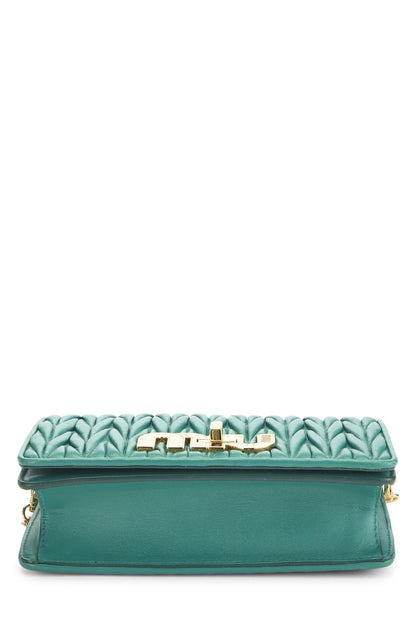 Miu Miu, Pre-Loved Green Nappa Wallet On Chain (WOC), Green