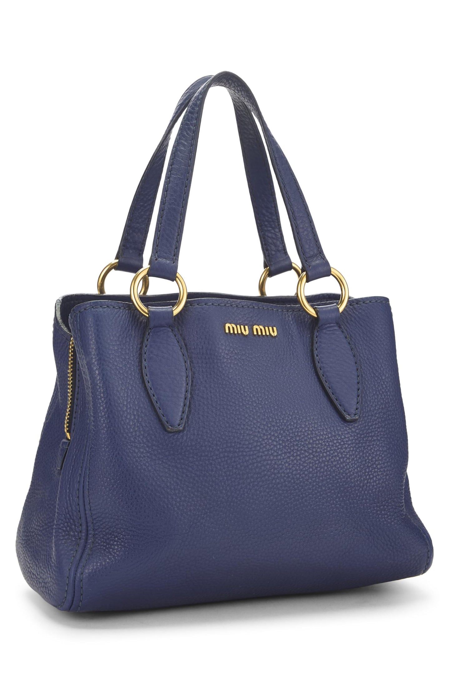 Miu Miu, Pre-Loved Blue Leather Convertible Handbag Small, Blue