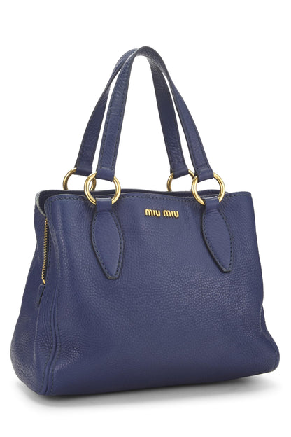 Miu Miu, Pre-Loved Blue Leather Convertible Handbag Small, Blue