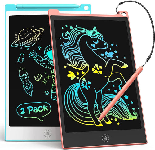 TECJOE 2 Pack LCD Writing Tablet, 8.5 Inch Colorful Doodle Board Drawing Tablet for Kids, Christmas Stocking Stuffers Birthday Gifts Travel Games Toys for Age 3 4 5 6 Boys Girls Toddles