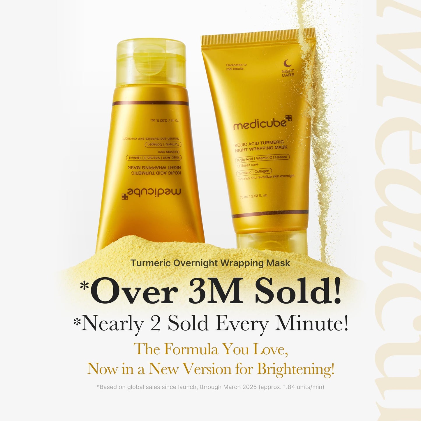 medicueb All-Day Glow & Soothe Mask Duo: Kojic Acid Turmeric Overnight Wrapping Peel Off Mask 2 packs and Jelly Brush 1ea