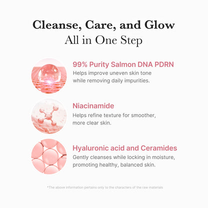 medicube Salmon PDRN Daily Skincare Duo: PDRN Marshmallow Whip Cleanser and Pink Collagen Jelly Pad
