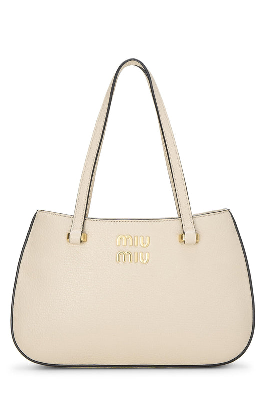 Miu Miu, Pre-Loved White Leather Convertible Handbag Small, White