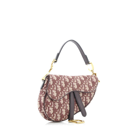 Christian Dior, Pre-Loved Saddle Handbag Oblique Canvas Mini, Red