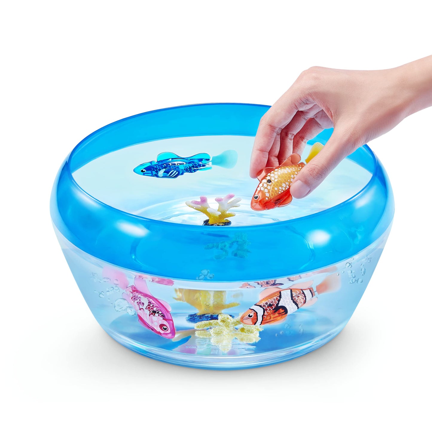 Robo Alive Robo Fish Robotic Swimming Fish (Pink + Golden) by ZURU Water Activated, Changes Color, Comes with Batteries, Amazon Exclusive (2 Pack) Series 3