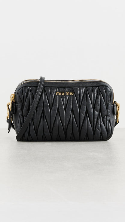 Miu Miu Women's Pre-Loved Shoulder Bag, Matelasse, Black, One Size