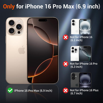 SUPFINE Magnetic for iPhone 16 Pro Max Case (Compatible with MagSafe) (Military Grade Drop Protection) Slim Translucent Matte Shockproof with Anti-Fingerprint Phone Case, Black