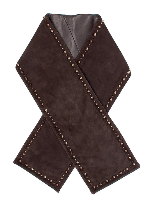 Miu Miu Leather Suede Studded Scarf Stole for womens