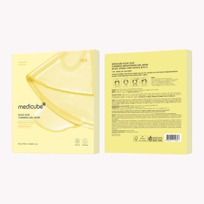 medicube Kojic Acid Turmeric Brightening Gold Jelly Gel Mask | Overnight Face Mask for Glass Glow Skin- Elasticity, Hydrating, Firming and Moisturizing | Korean Skincare, 28g x 4ea