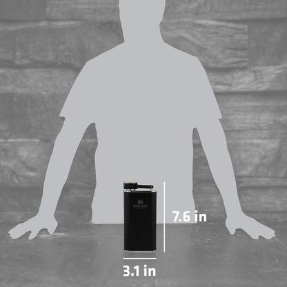 Stanley Classic Easy Fill Wide Mouth Flask 8 oz | Leakproof Hip Flask | Hinge Connected Never Lose Cap | Insulated Stainless Steel Liquor Container | BPA-Free | Matte Black