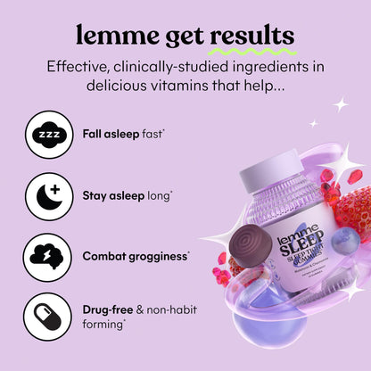 Lemme Sleep & Debloat Bundle - Sleep Gummies, a Drug-Free Nighttime Aid & Debloat Gummies for Digestive & Gut Health, Probiotics & Prebiotics - Gluten Free, Gelatin Free, Non-GMO - 60 Ct. Each