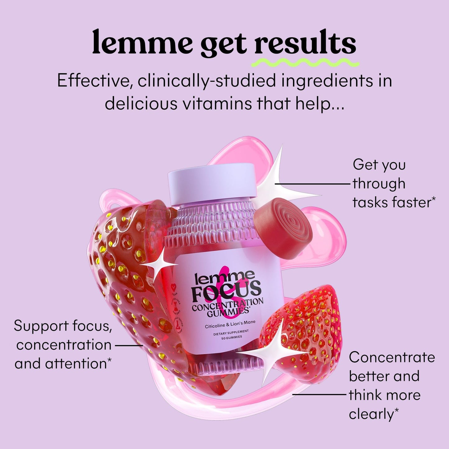 Lemme Matcha & Focus Bundle - Matcha Superfood Energy Gummies with B12, Green Tea + CoQ10 and Focus Gummies with Cognizin Citicoline for Focus & Brain Health - Gluten-Free (Variety Pack of 2)