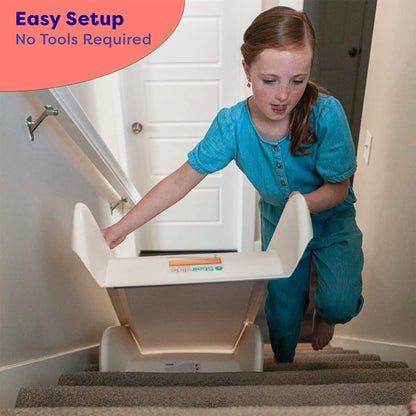 Stairslide 4-Pack Modular Indoor Slide for Home Staircases, White - Stair Attachment Ramps for Kids with Non-Slip Grip Bottom, Easy to Store, No Installation Needed