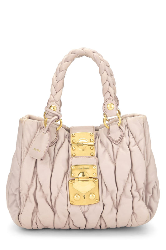 Miu Miu, Pre-Loved Pink Nappa Buckle Handbag, Pink