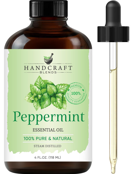 Handcraft Blends Peppermint Essential Oil - Huge 4 Fl Oz - 100% Pure and Natural - Premium Grade Essential Oil for Diffuser and Aromatherapy, and DIY Soap Making