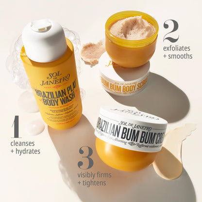 SOL DE JANEIRO Brazilian Play Body Wash & Bum Bum Body Scrub Shower Duo, Amazon Exclusive