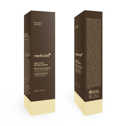 Medicube Deep Reviving Bakuchiol Retinol Facial Serum - Anti-Aging 4th Gen Retinol & Bakuchiol - Targets Fine Lines, Uneven Skin Tone, Blemish Scars - Korean Skin Care, Low Irritant, 1.01 oz