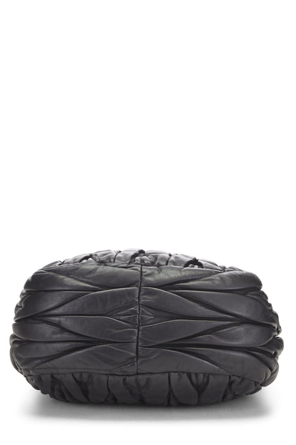 Miu Miu, Pre-Loved Black Nappa Buckle Handbag, Black
