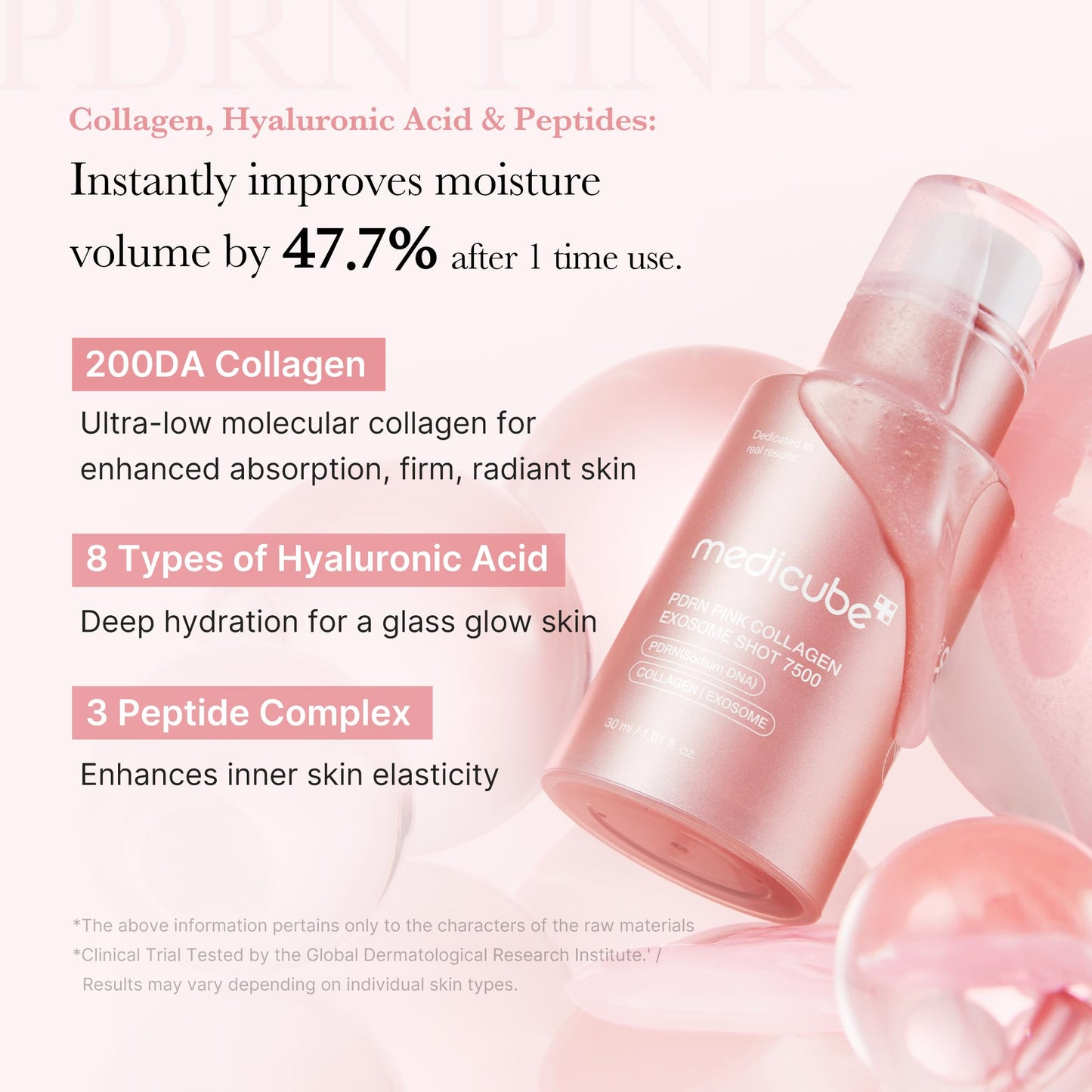 medicube PDRN Pink Collagen Exosome Shot Serum 7,500 PPM | Liquid Skin Booster | Exosome, Salmon DNA PDRN, Spicules | Uneven Skin Tone, Pore Care, Skin Texture | Korean Skin Care 1.01 fl.oz