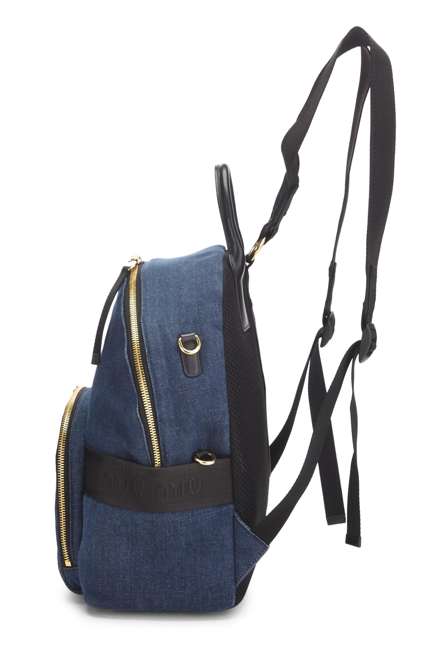Miu Miu, Pre-Loved Blue Denim Backpack, Blue