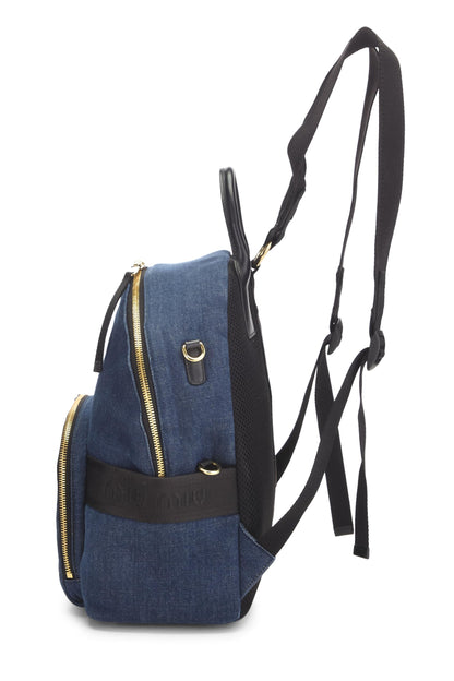 Miu Miu, Pre-Loved Blue Denim Backpack, Blue