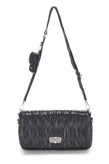 Miu Miu, Pre-Loved Black Nappa Crossbody, Black
