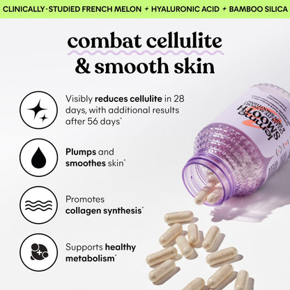 Lemme Debloat and Smooth Bundle - Prebiotic, Probiotic & Digestive Enzyme Capsules for Bloating & Gas Relief, Reduce Cellulite, Plump Skin, Smooth Cellulite