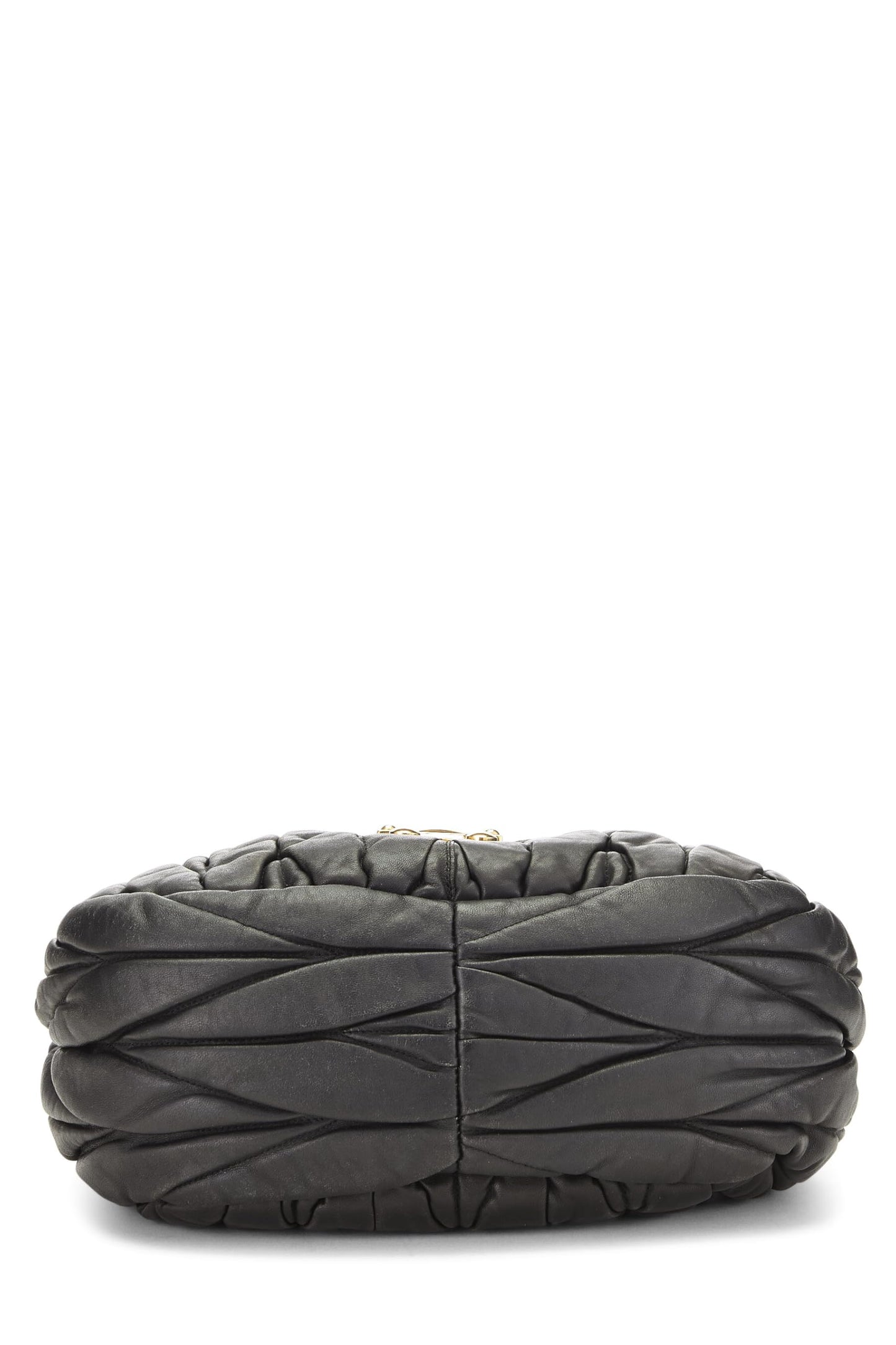 Miu Miu, Pre-Loved Black Calfskin Buckle Hobo Small, Black