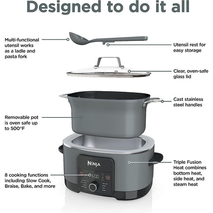 Ninja MC1001 Foodi Possible Slow Cooker PRO Multi-Cooker (Renewed) Bundle with 2 Year Enhanced Protection Pack
