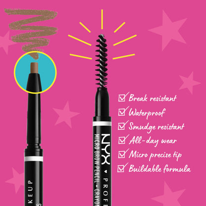NYX PROFESSIONAL MAKEUP Precision Eyebrow Pencil, Taupe