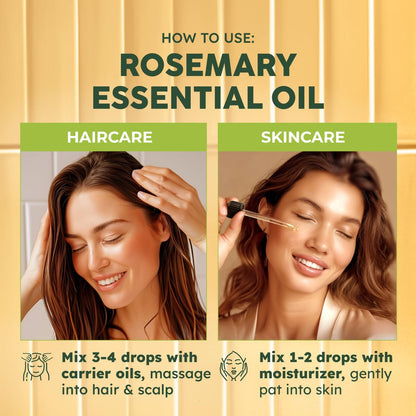 100% Pure & Natural Rosemary Oil for Hair, Skin, Aromatherapy & Soap Making Scent (4 Fl Oz / 118 ml)