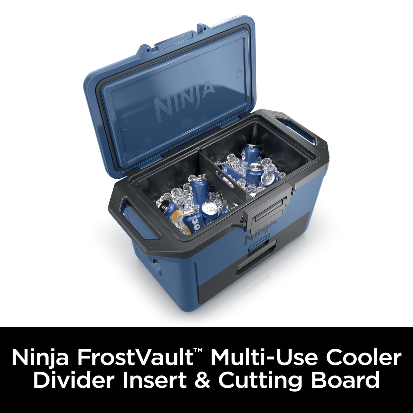 Ninja FrostVault Cooler Divider Insert & Cutting Board, Multipurpose Removable Divider, Easy to Clean, Dishwasher Safe, Designed to Fit Ninja FrostVault, Black, XSKCUTBRDDIVDR