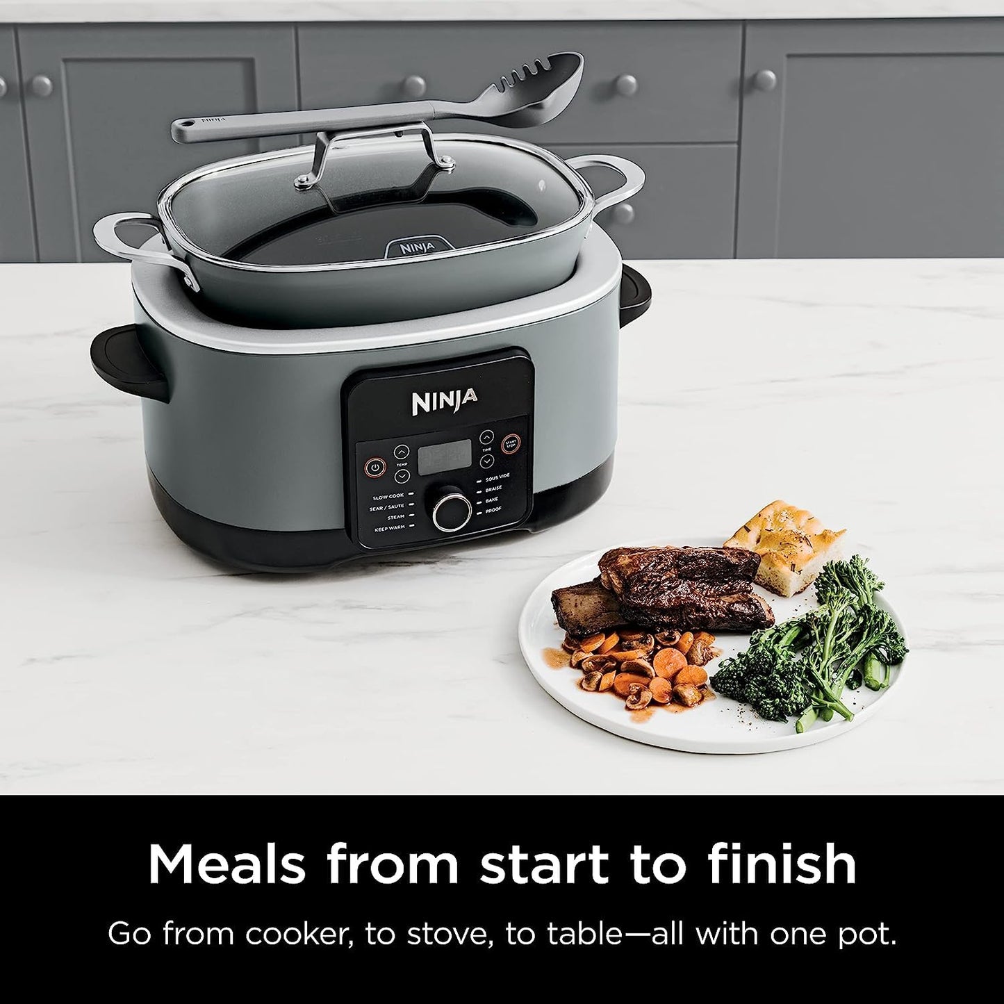 Ninja MC1001 Foodi Possible Slow Cooker PRO Multi-Cooker (Renewed) Bundle with 2 Year Enhanced Protection Pack