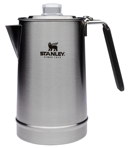 Stanley Hold Tight Percolator Coffee Pot 1.1 qt | Stainless Steel 6 Cup Coffee Maker | Stove Top or Open Fire | Backpacking, Camping, Hiking Cookware | BPA-Free | Stainless Steel