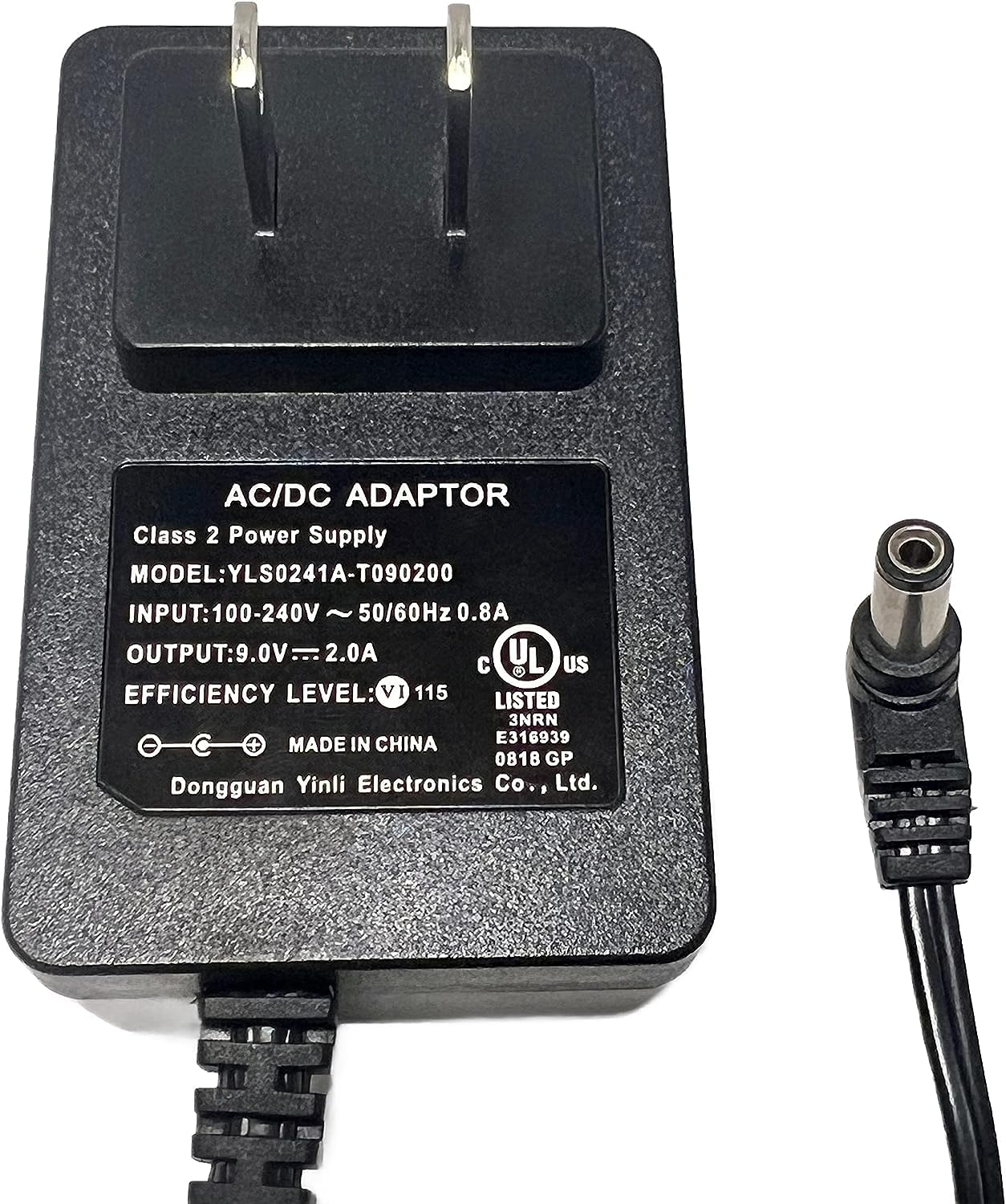 Ninja Power Adapter for BL580 CT661V CT671AV CT672V Smart Screen Blender Duo - AC/DC, 12V DC Barrel, 2A, 1W, Black, Wall Mount, Plastic, 1 Count