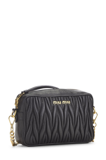 Miu Miu, Pre-Loved Black Nappa Crossbody, Black