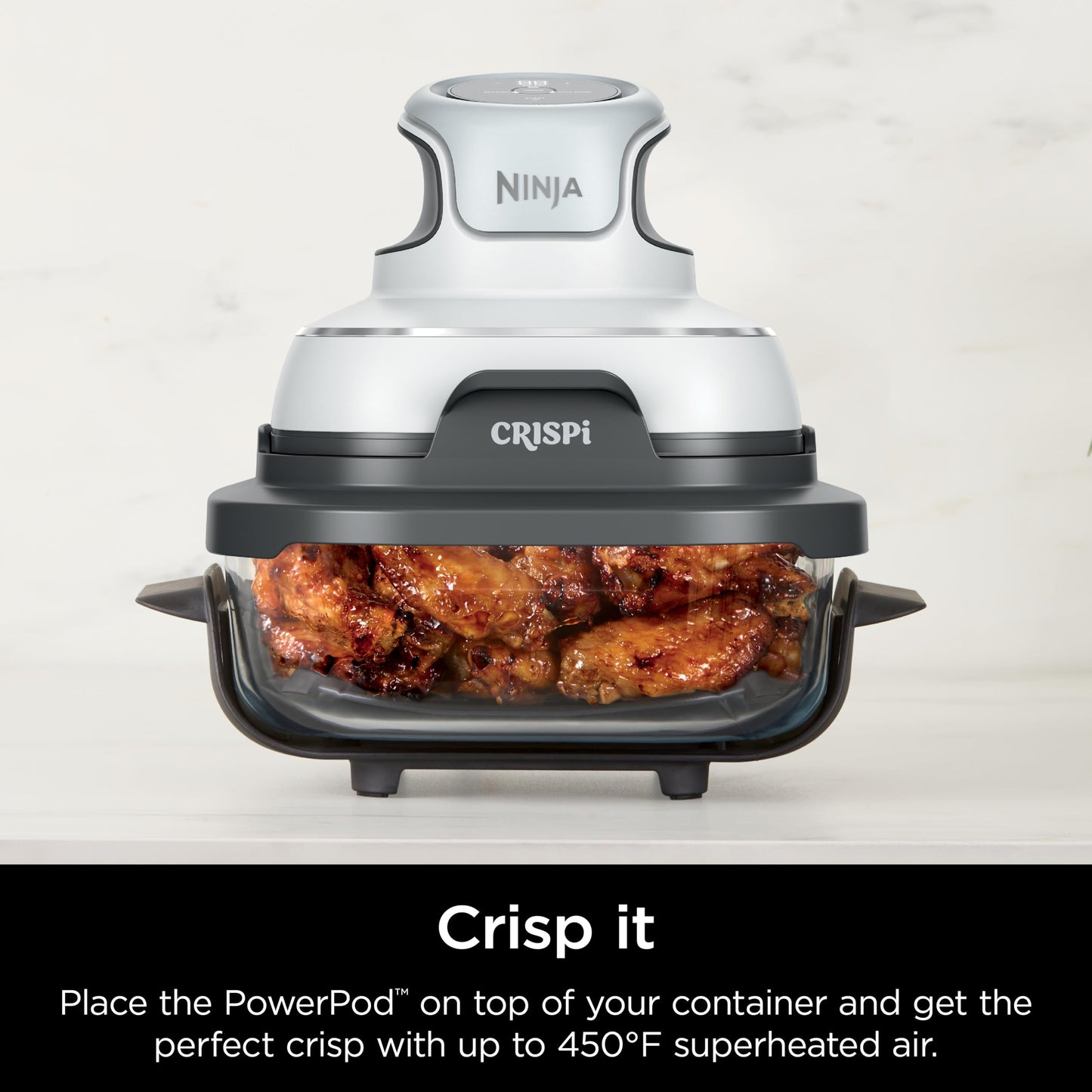 Ninja 2.5 QT TempWare Glass Container with Storage lid, Compatible Crispi Portable Cooking System, Microwave, Freezer and Dishwasher Safe, PFAS Free Glass Cooking Surface
