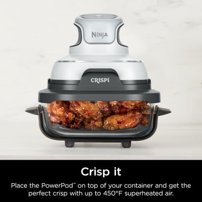 Ninja 2.5 QT TempWare Glass Container with Storage lid, Compatible Crispi Portable Cooking System, Microwave, Freezer and Dishwasher Safe, PFAS Free Glass Cooking Surface