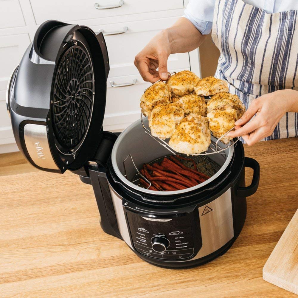 Ninja Stainless Ste Foodi 8qt. 9-in-1 Deluxe XL Pressure Cooker & Air Fryer-Stainless Steel/Black