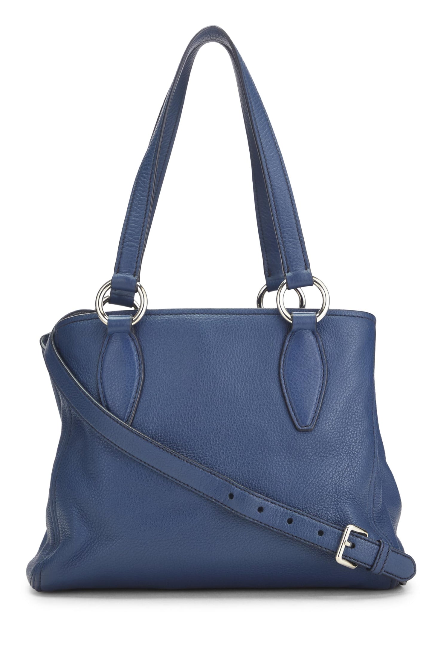 Miu Miu, Pre-Loved Blue Calfskin Convertible Tote, Blue