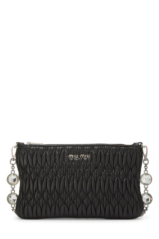 Miu Miu, Pre-Loved Black Nappa Crossbody, Black