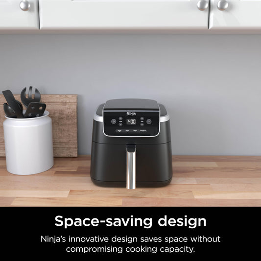 Ninja Air Fryer Pro 4-in-1 Capacity 5 m2 (4.7 Litres) Outdoor Roast, BBQ, Heating, Drainage, BBQ, Air Crisp Technology, Non-stick Basket and Crispy Griddle, Grey