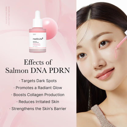 medicube PDRN Cleansing & Care Set: Salmon DNA PDRN Pink Peptide Serum and Pink Marshmallow Whip Cleanser