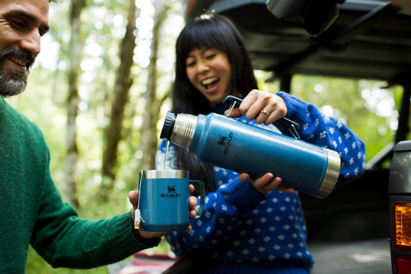 Stanley Classic Legendary Vacuum Bottle 1.5 qt | Wide Mouth with Leakproof Cup Lid | Keep Drinks Hot or Cold | Packable for Travel | Insulated Stainless Steel Thermos | BPA-Free | Hammertone Lake
