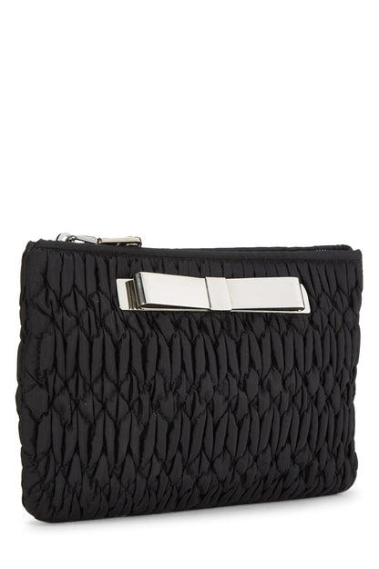 Miu Miu, Pre-Loved Black Nylon Pouch, Black