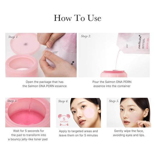 medicube PDRN Day & Night Care Duo: Salmon DNA PDRN Pink Collagen Jelly Pad and Salmon DNA PDRN Pink Collagen Jelly Gel Mask (4ea)